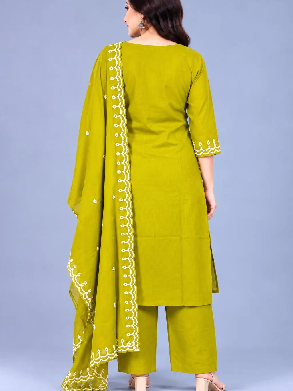 Women’s Pink Embroidered Kurta Pant & Dupatta 3-Piece Set | Stylish Ethnic Wear Suit Set