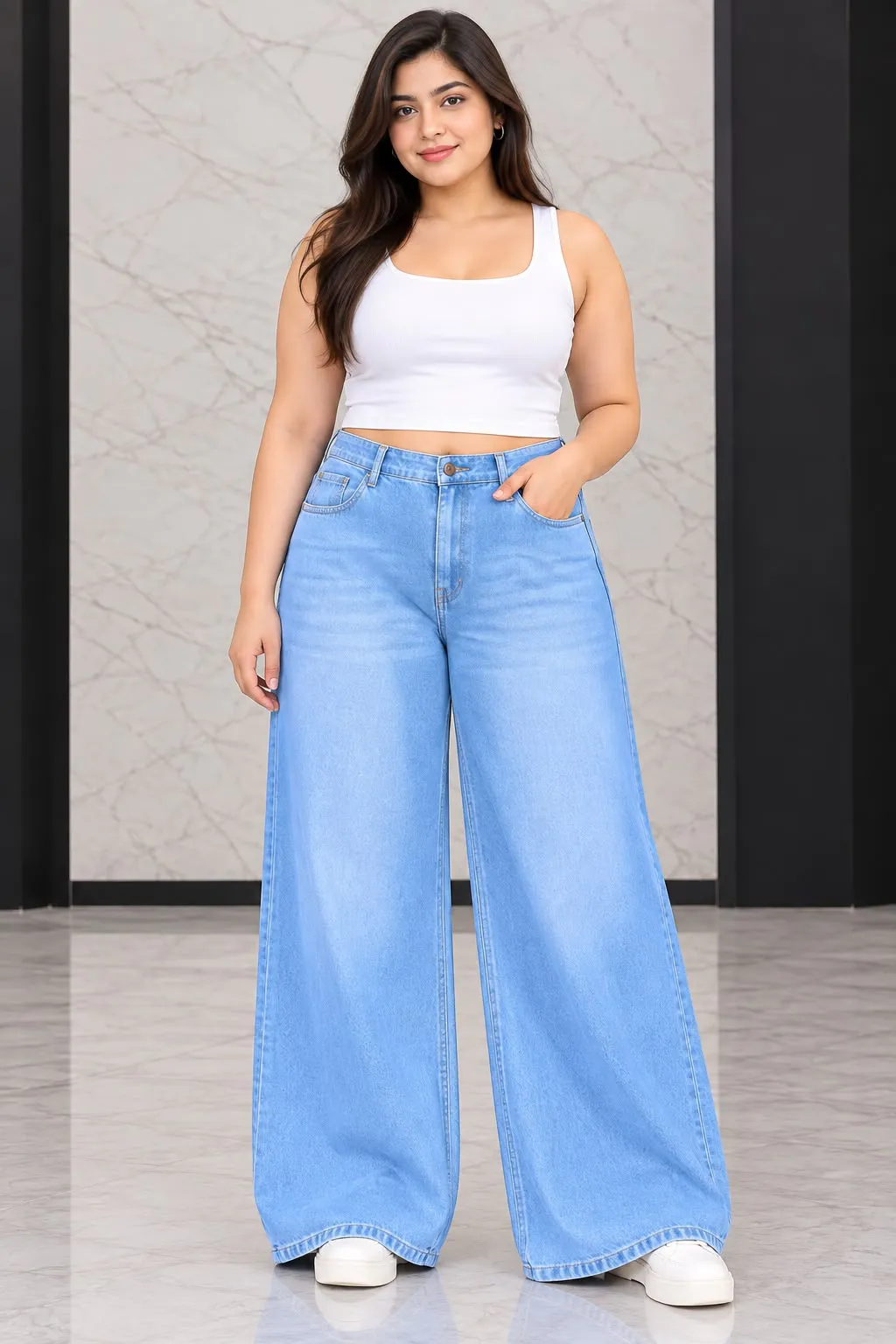 Woman'S High-Waist Straight Fit Jeans