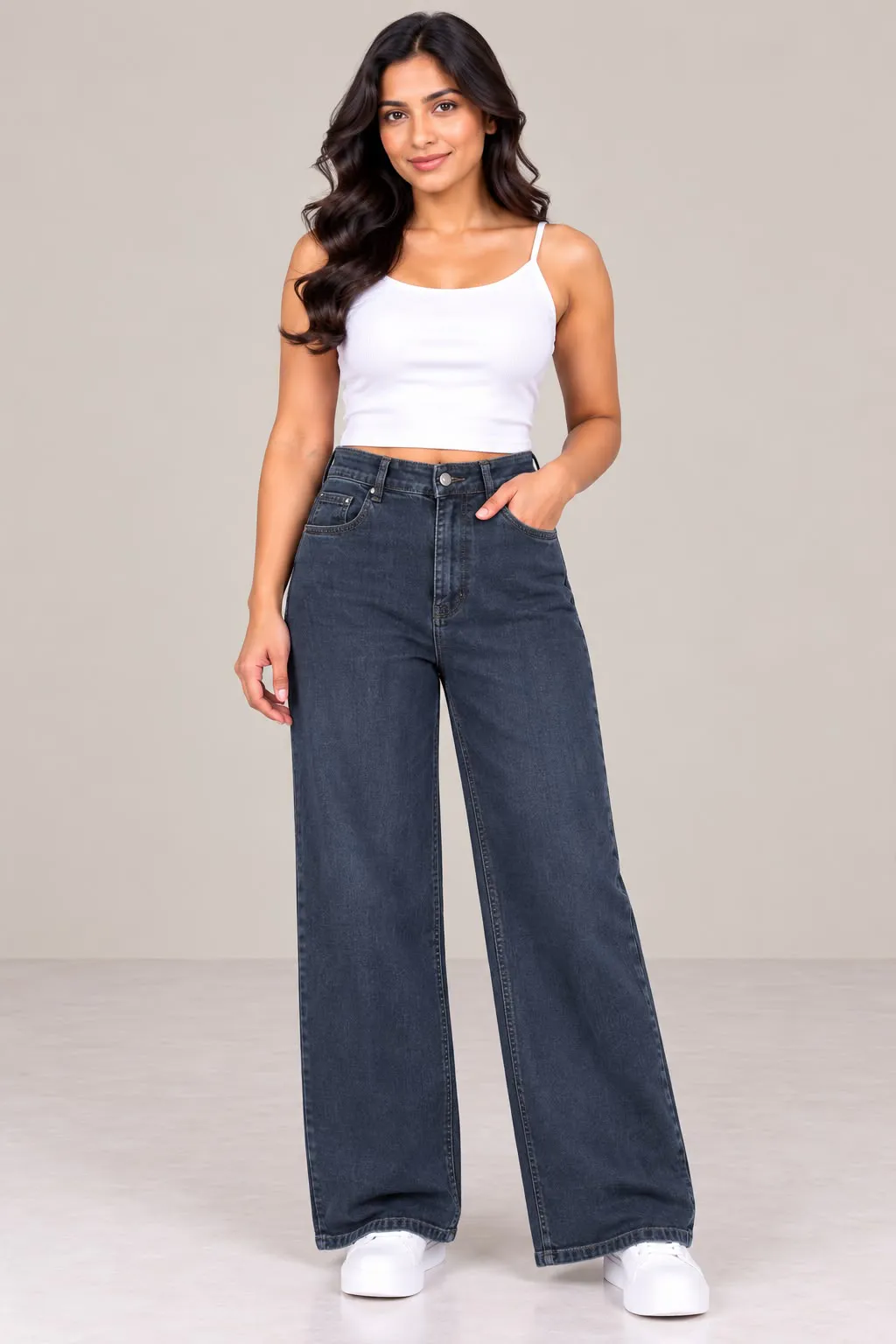 Woman'S High-Waist Straight Fit Jeans
