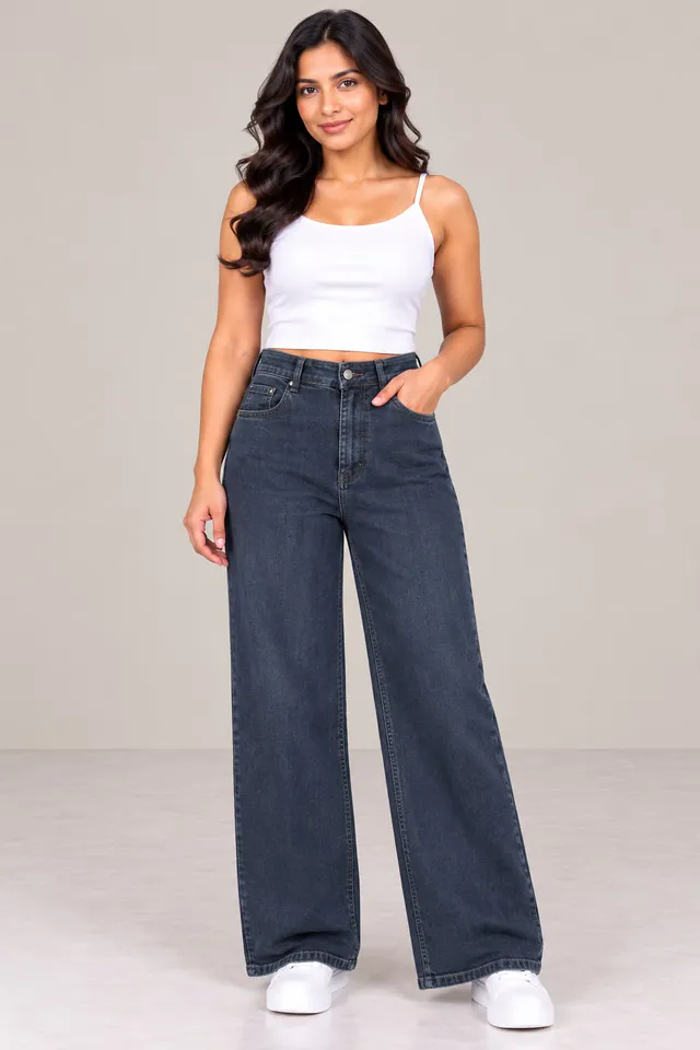 Woman's High-Waist Straight Fit Jeans