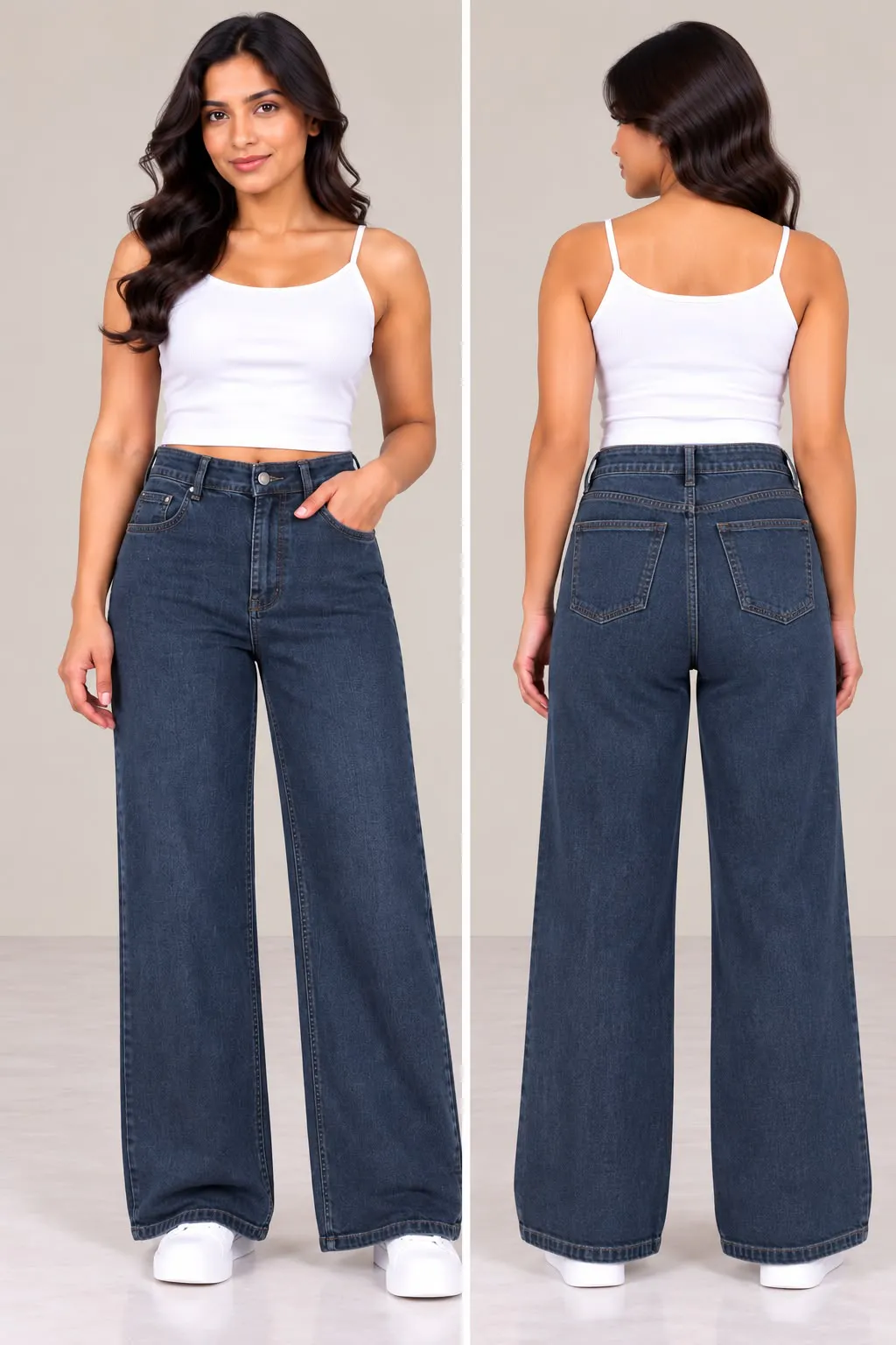 Woman'S High-Waist Straight Fit Jeans