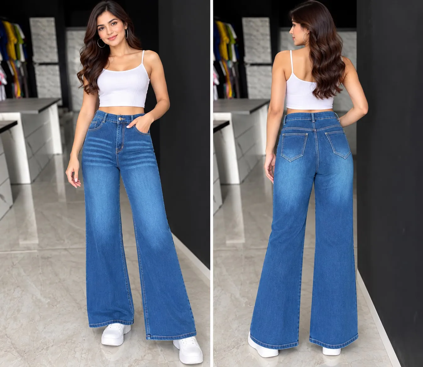 Woman'S High-Waist Straight Fit Jeans