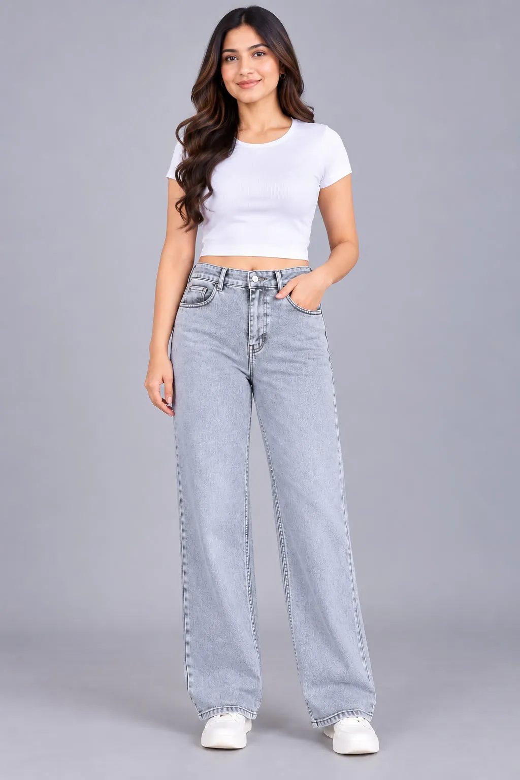 Woman'S High-Waist Straight Fit Jeans