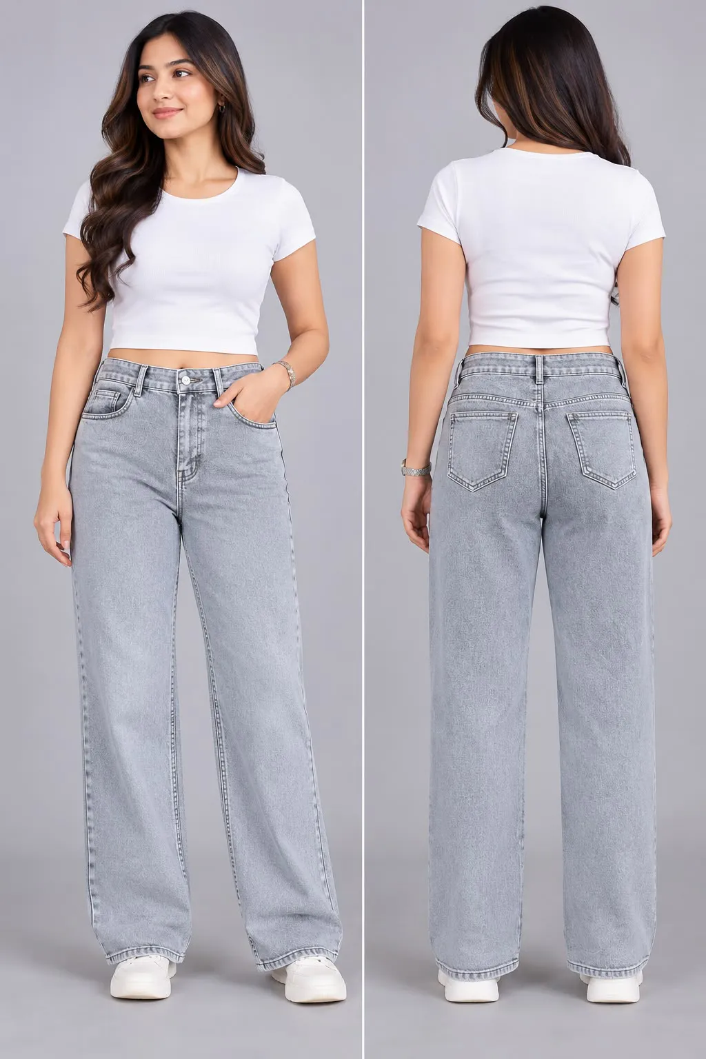 Woman'S High-Waist Straight Fit Jeans
