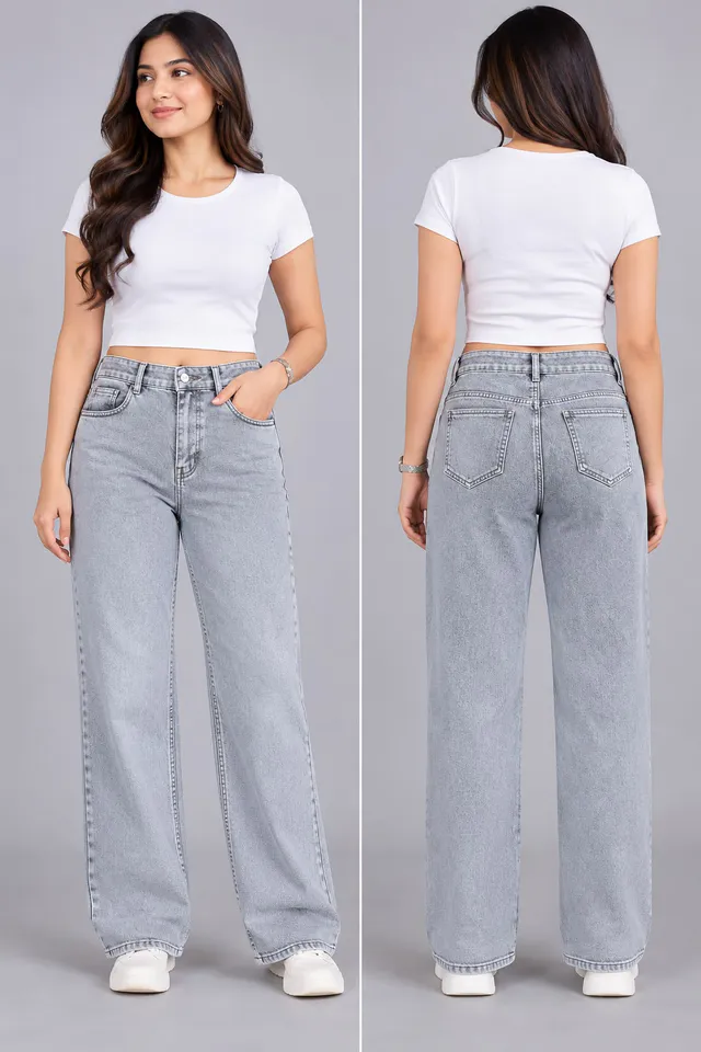 Woman's High-Waist Straight Fit Jeans