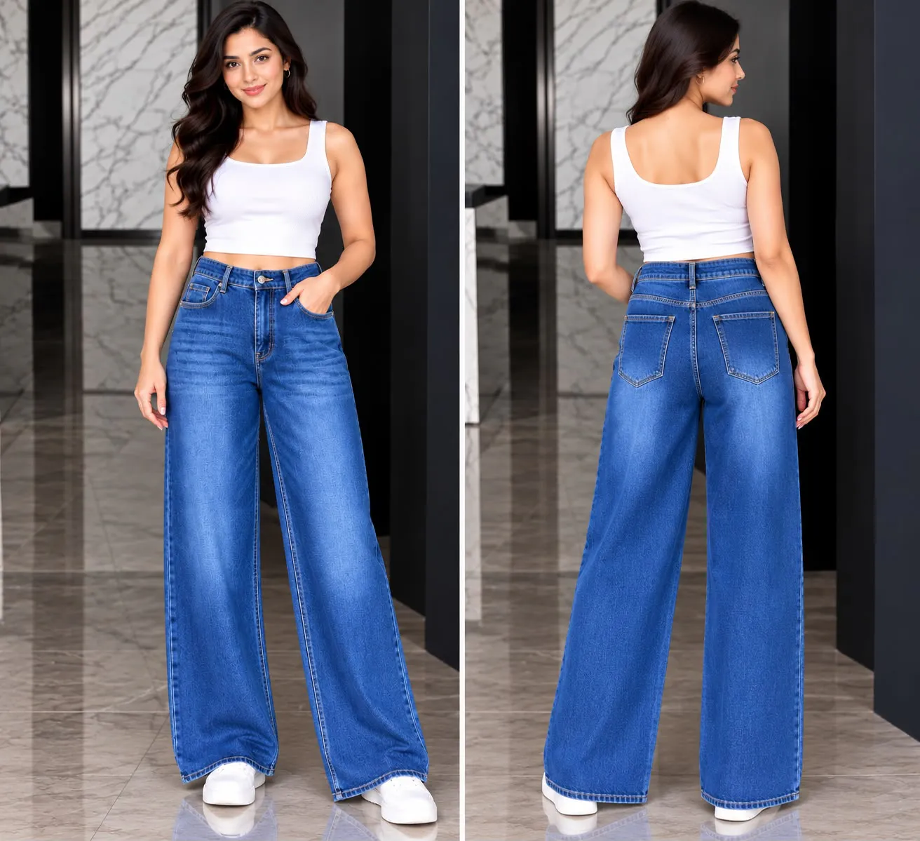 Woman'S High-Waist Straight Fit Jeans