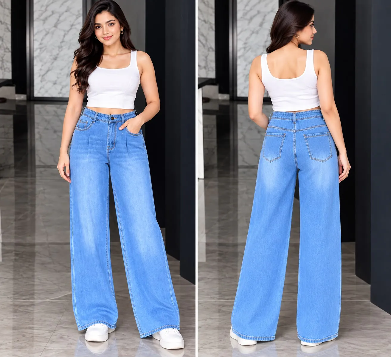 Woman'S High-Waist Straight Fit Jeans