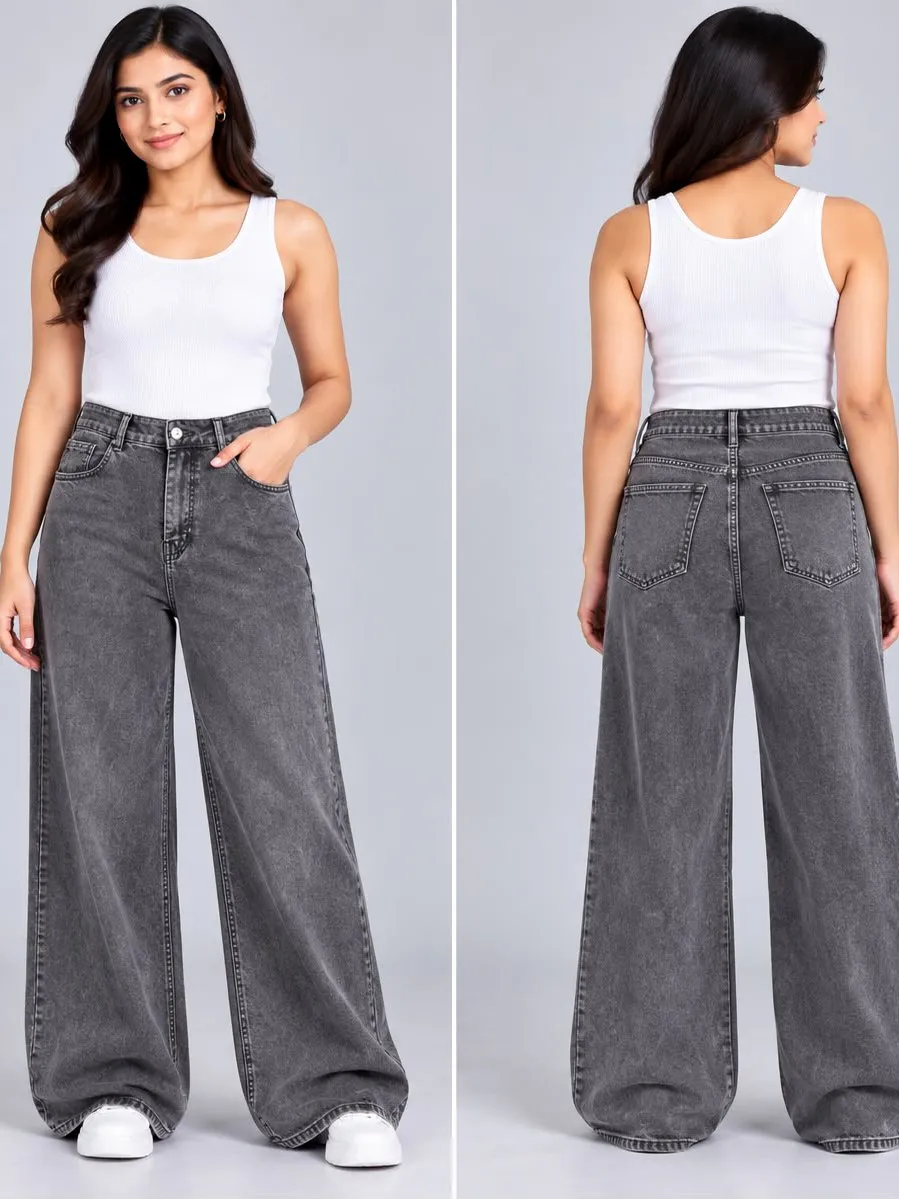 Woman'S High-Waist Straight Fit Jeans