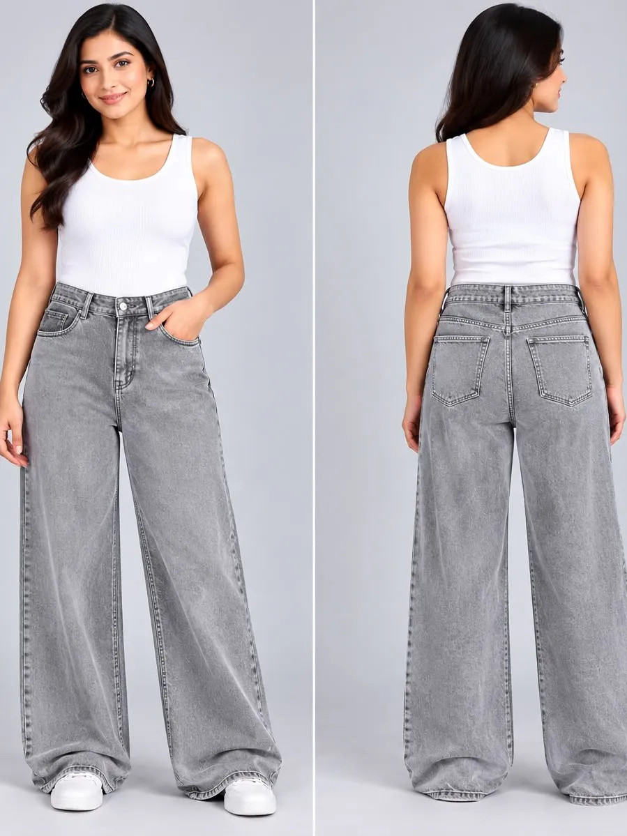 Woman'S High-Waist Straight Fit Jeans