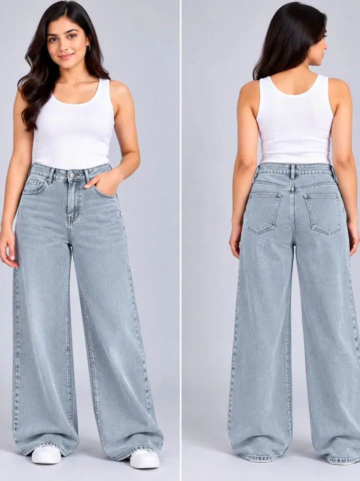 Woman's High-Waist Straight Fit Jeans