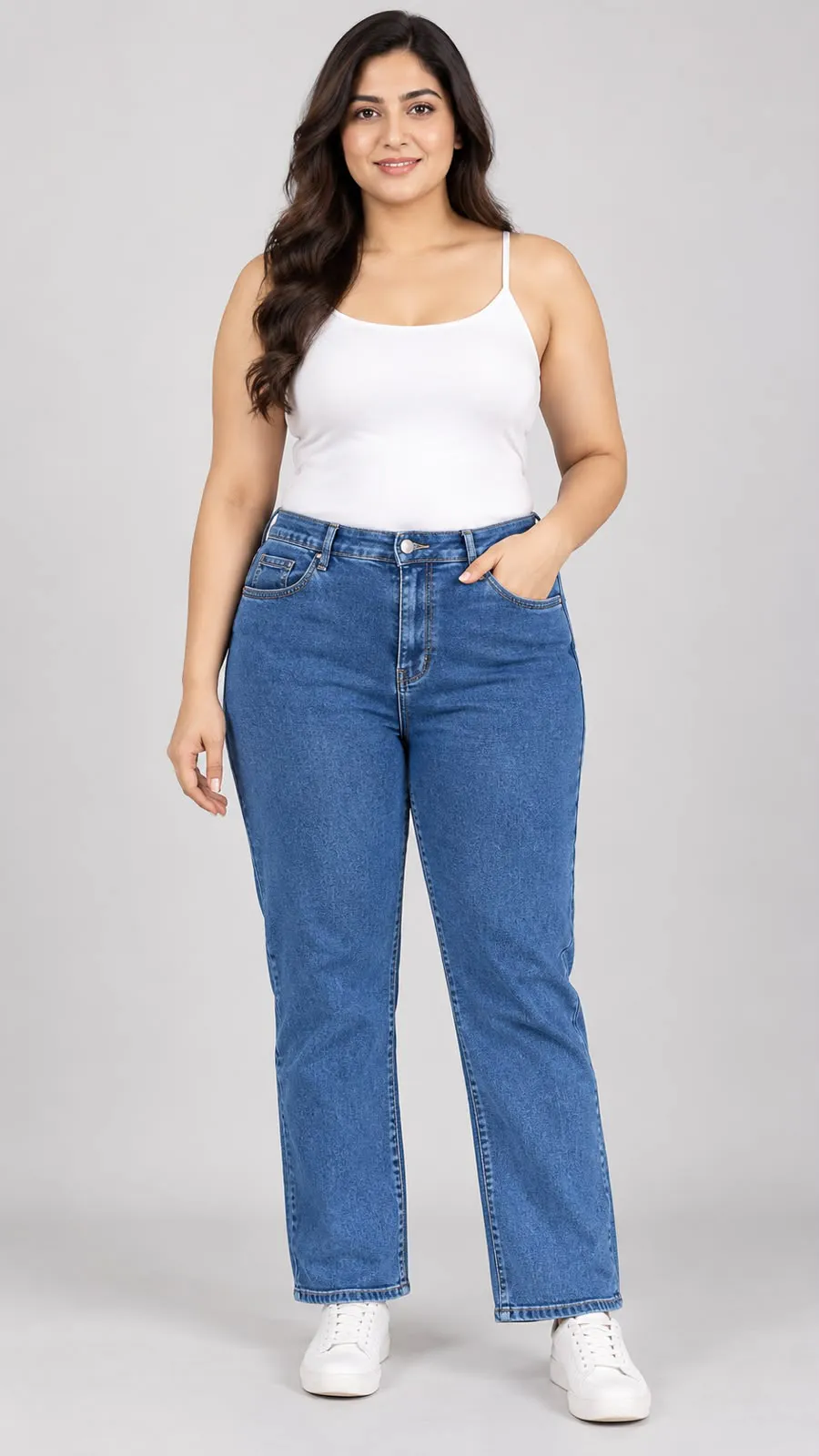 Woman'S High-Waist Straight Fit Jeans