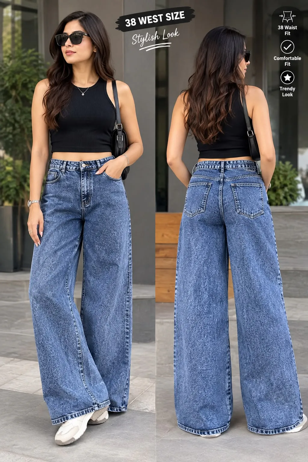 Woman'S High-Waist Straight Fit Jeans