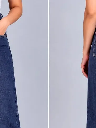 Woman'S High-Waist Straight Fit Jeans