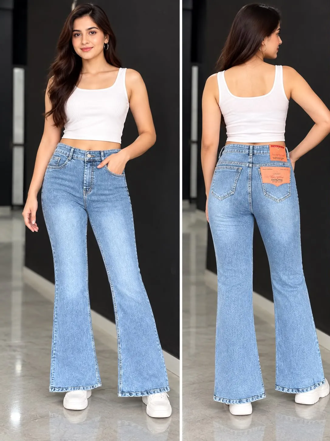 Woman'S High-Waist Straight Fit Jeans