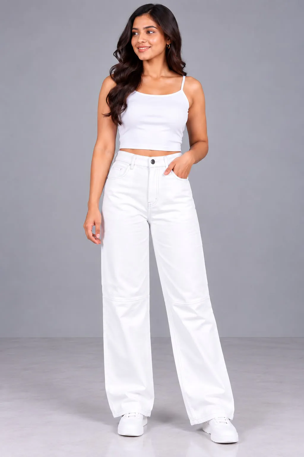 Woman'S High-Waist Straight Fit Jeans