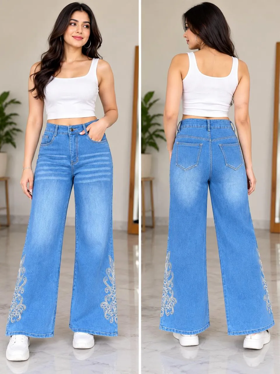 Woman'S High-Waist Straight Fit Jeans
