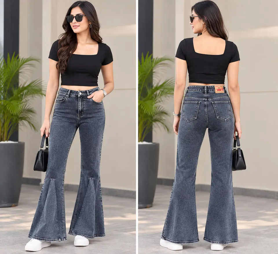 Women’s Charcoal Grey Bootcut Denim Jeans