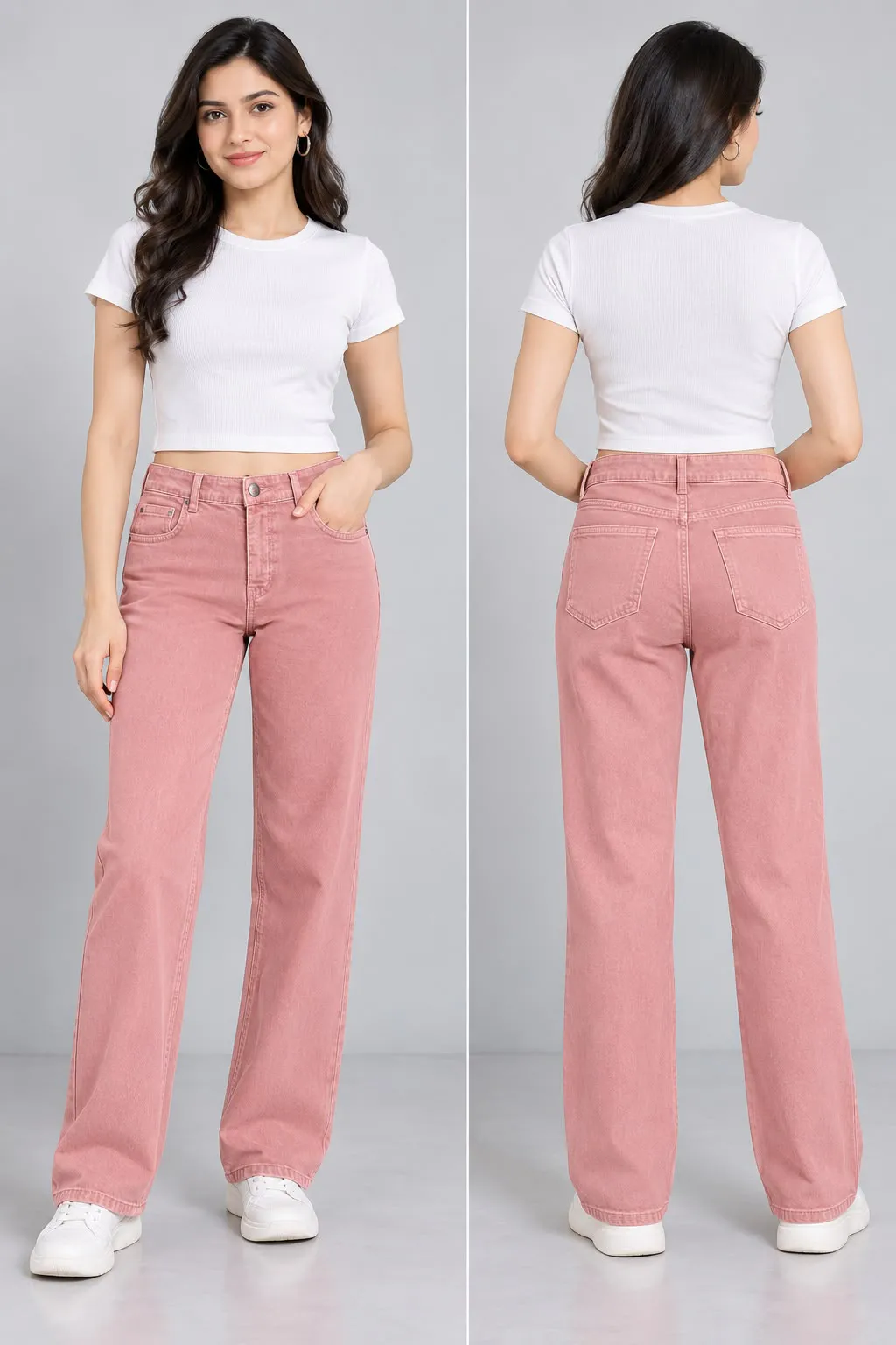 Woman'S High-Waist Straight Fit Jeans