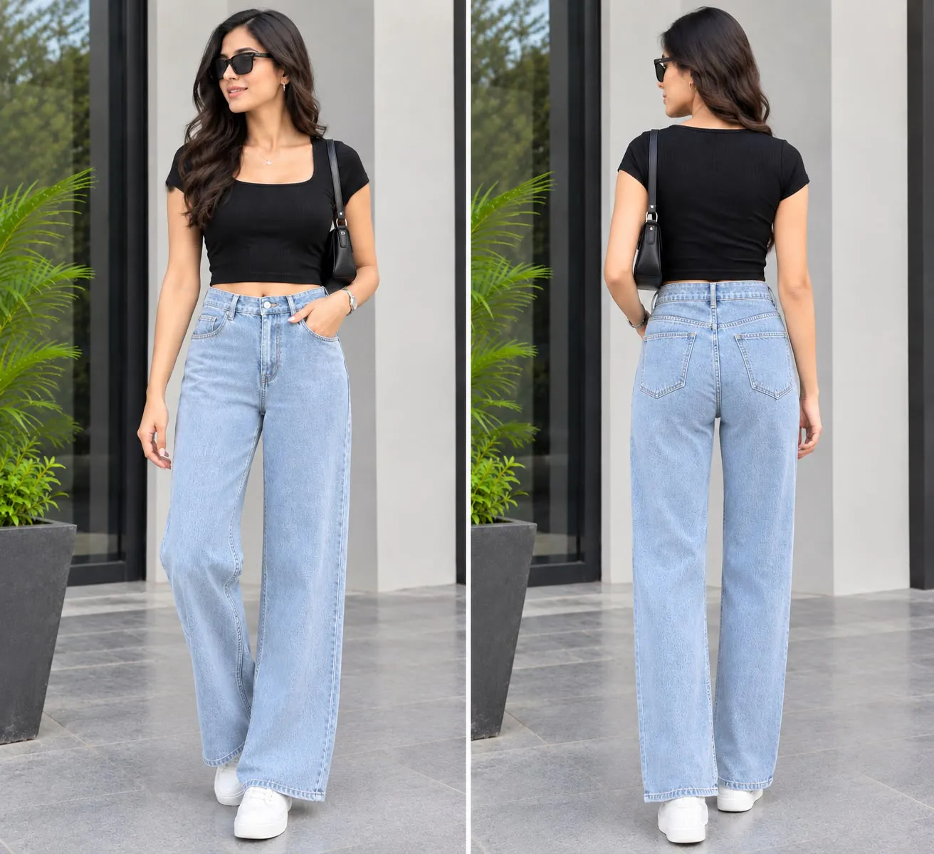 Woman'S High-Waist Straight Fit Jeans