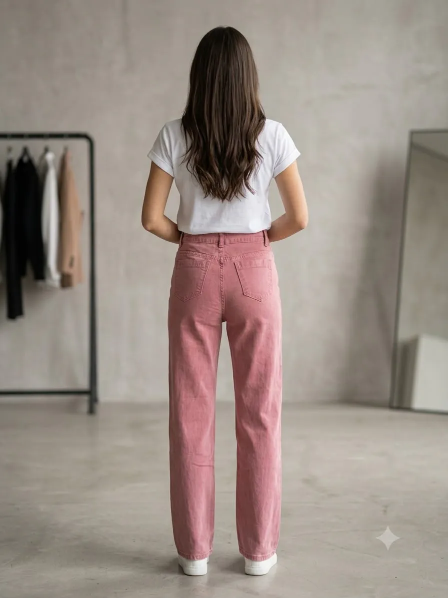 Woman'S High-Waist Straight Fit Jeans