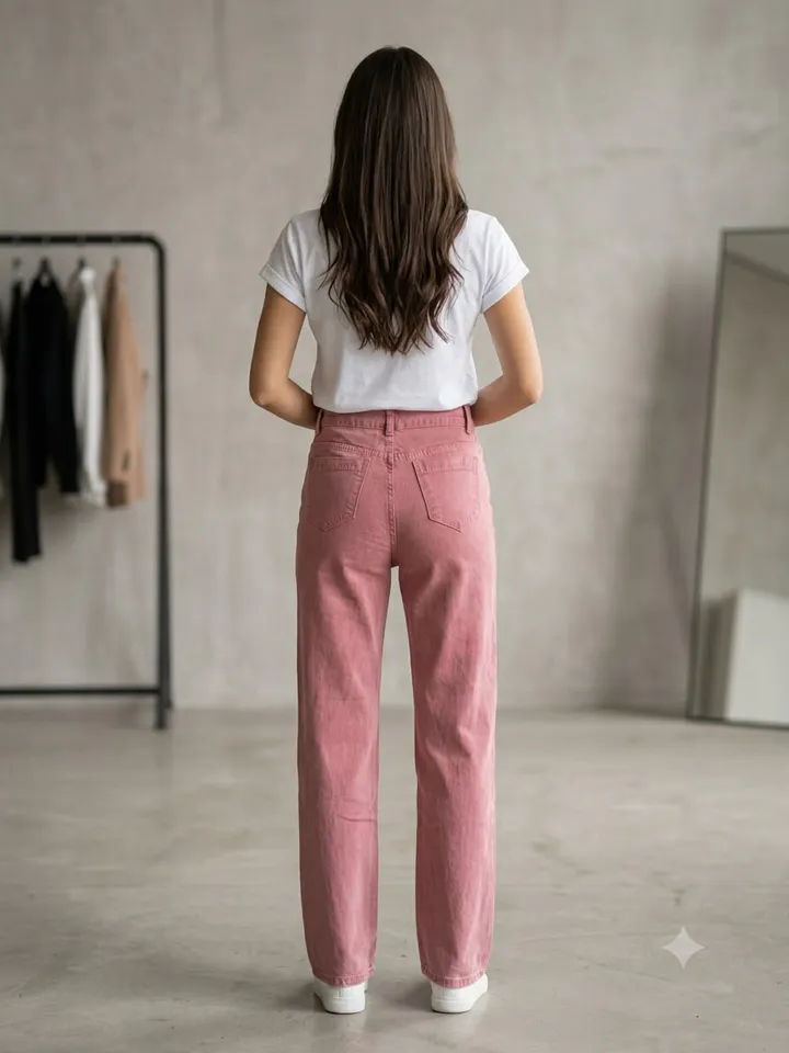 Woman's High-Waist Straight Fit Jeans