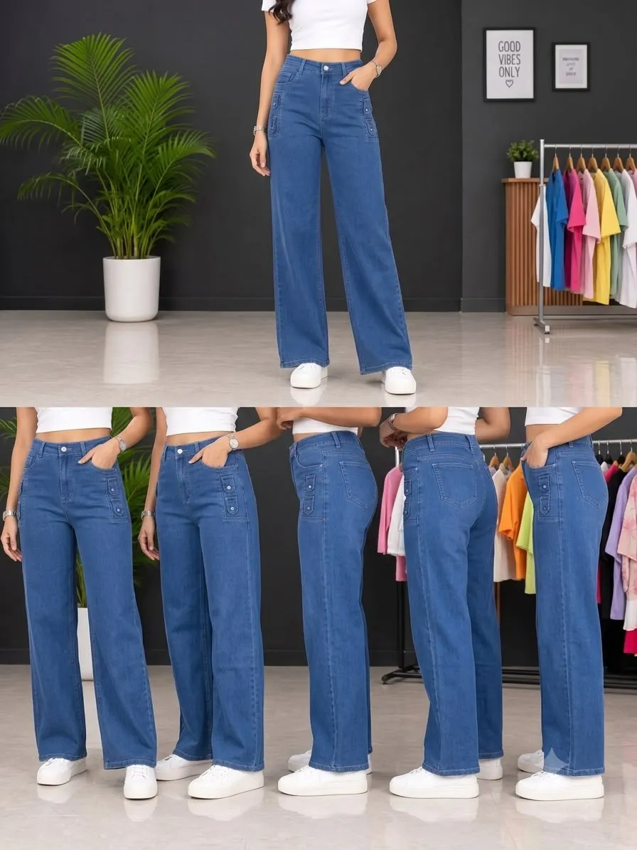 Woman'S High-Waist Straight Fit Jeans
