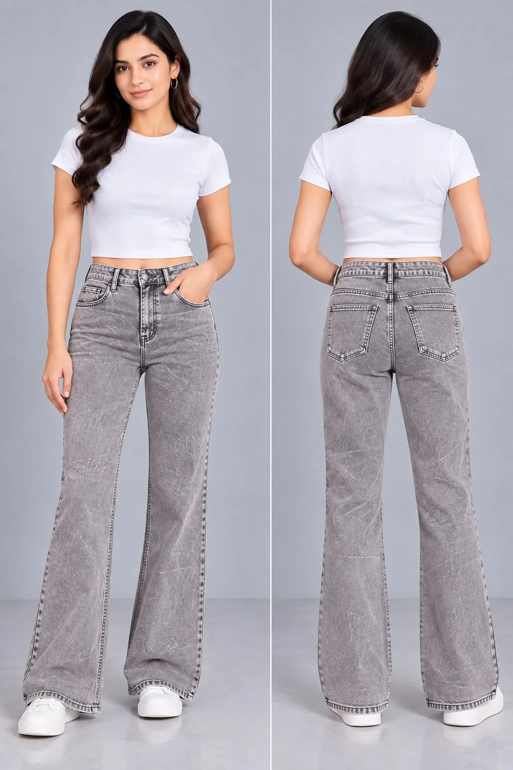 Woman'S High-Waist Straight Fit Jeans