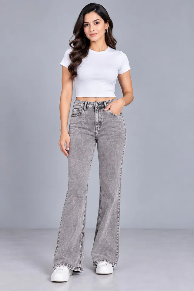 Women’s Charcoal Grey Bootcut Denim Jeans