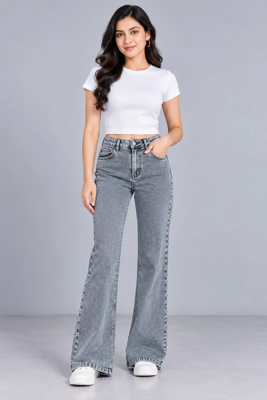 Woman'S High-Waist Straight Fit Jeans
