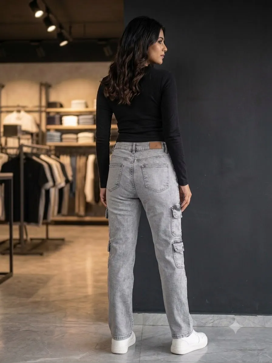 Woman'S High-Waist Straight Fit Jeans