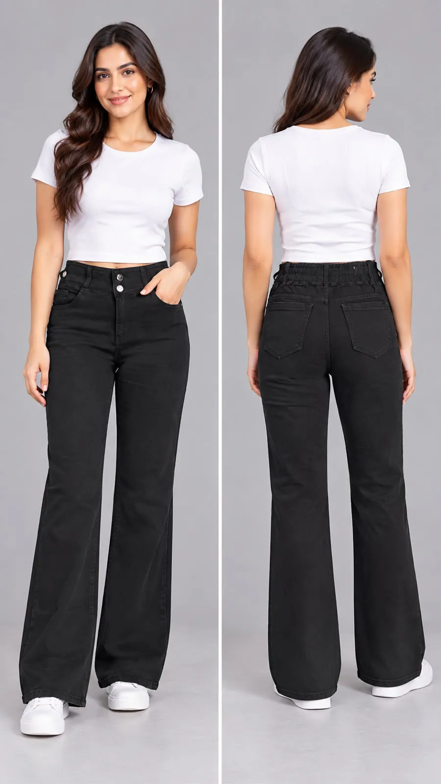 Woman'S High-Waist Straight Fit Jeans