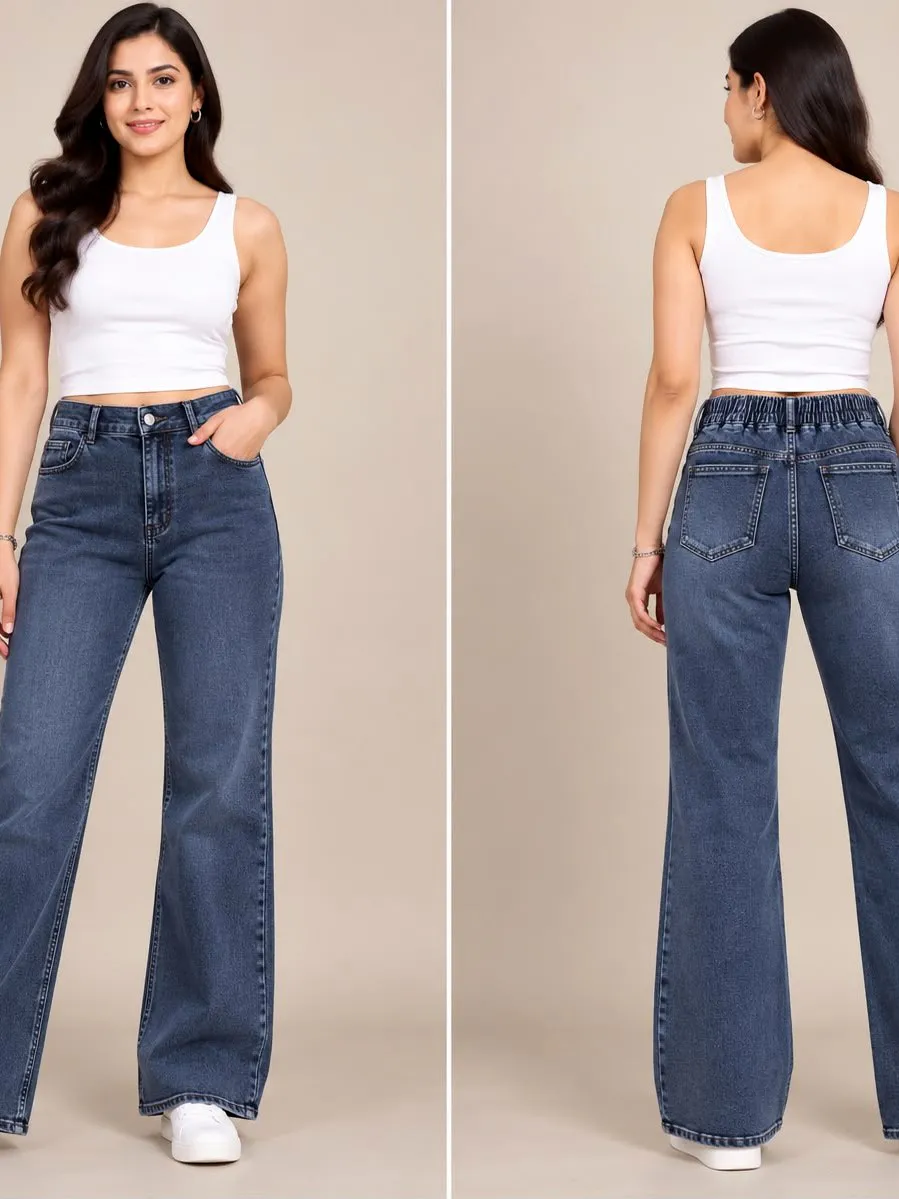 Woman'S High-Waist Straight Fit Jeans