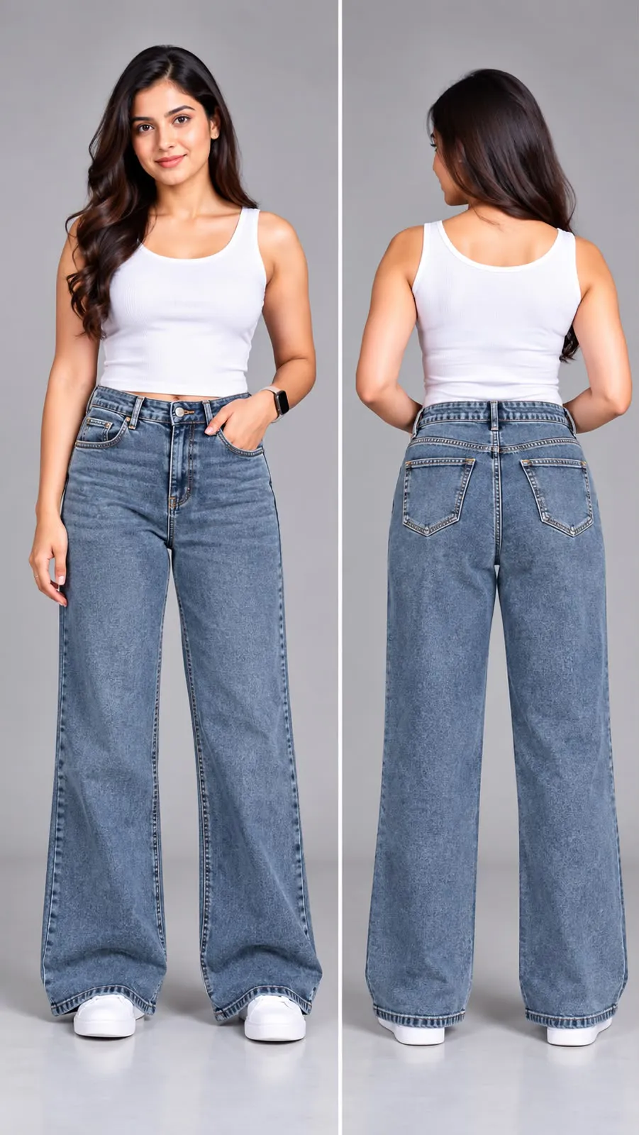 Woman'S High-Waist Straight Fit Jeans
