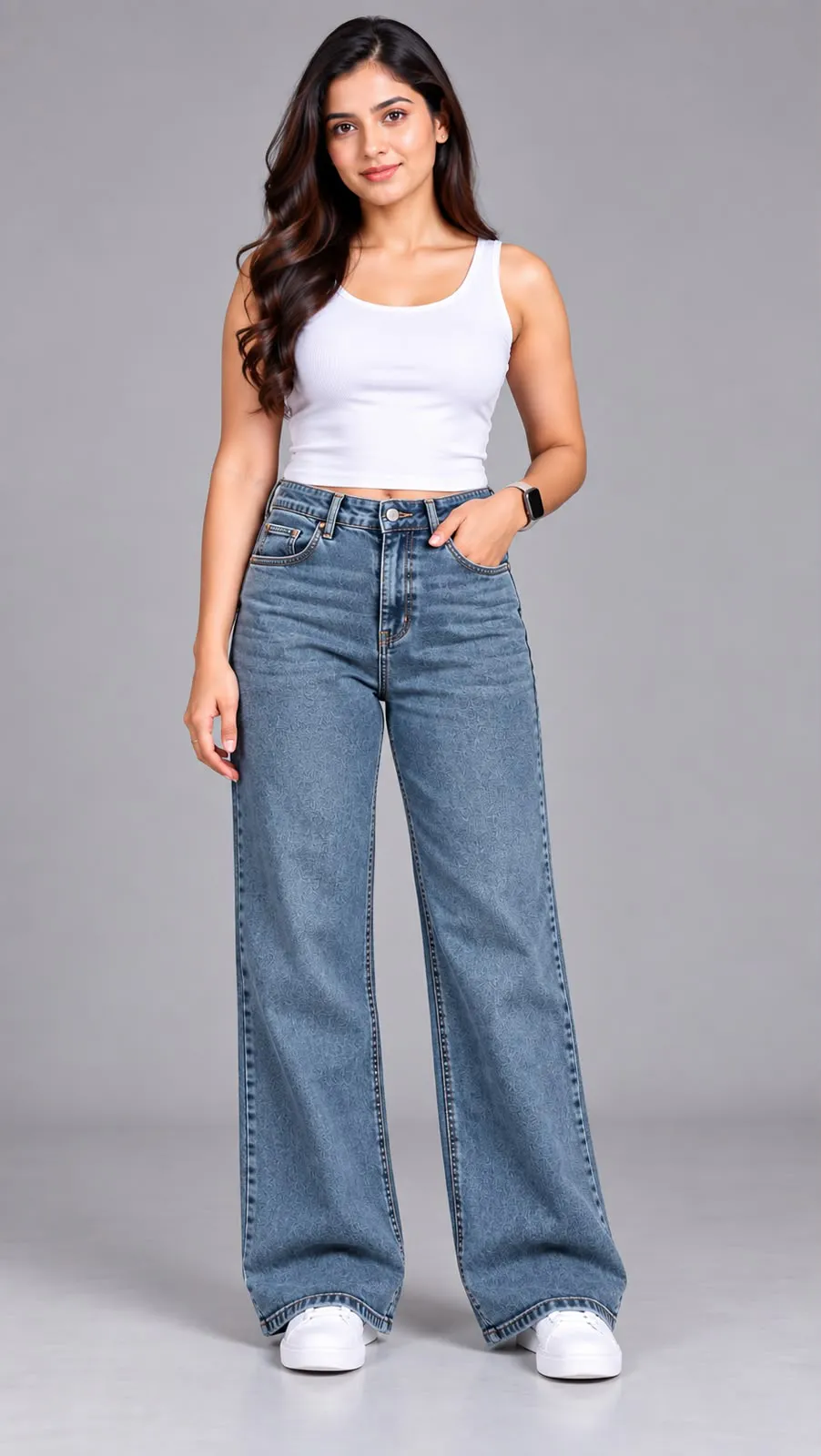 Woman'S High-Waist Straight Fit Jeans
