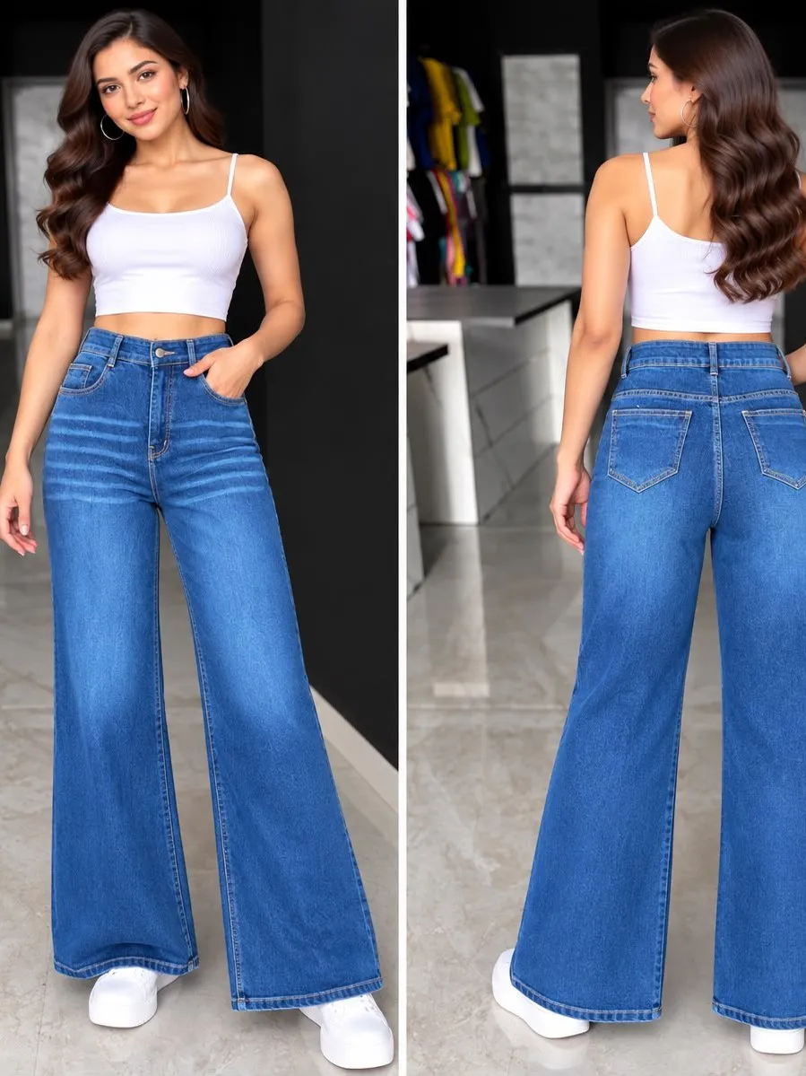 Woman'S High-Waist Straight Fit Jeans