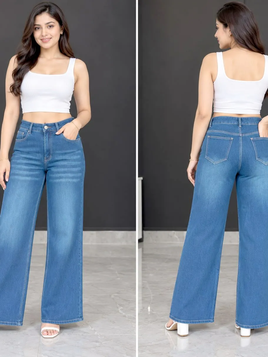 Woman'S High-Waist Straight Fit Jeans