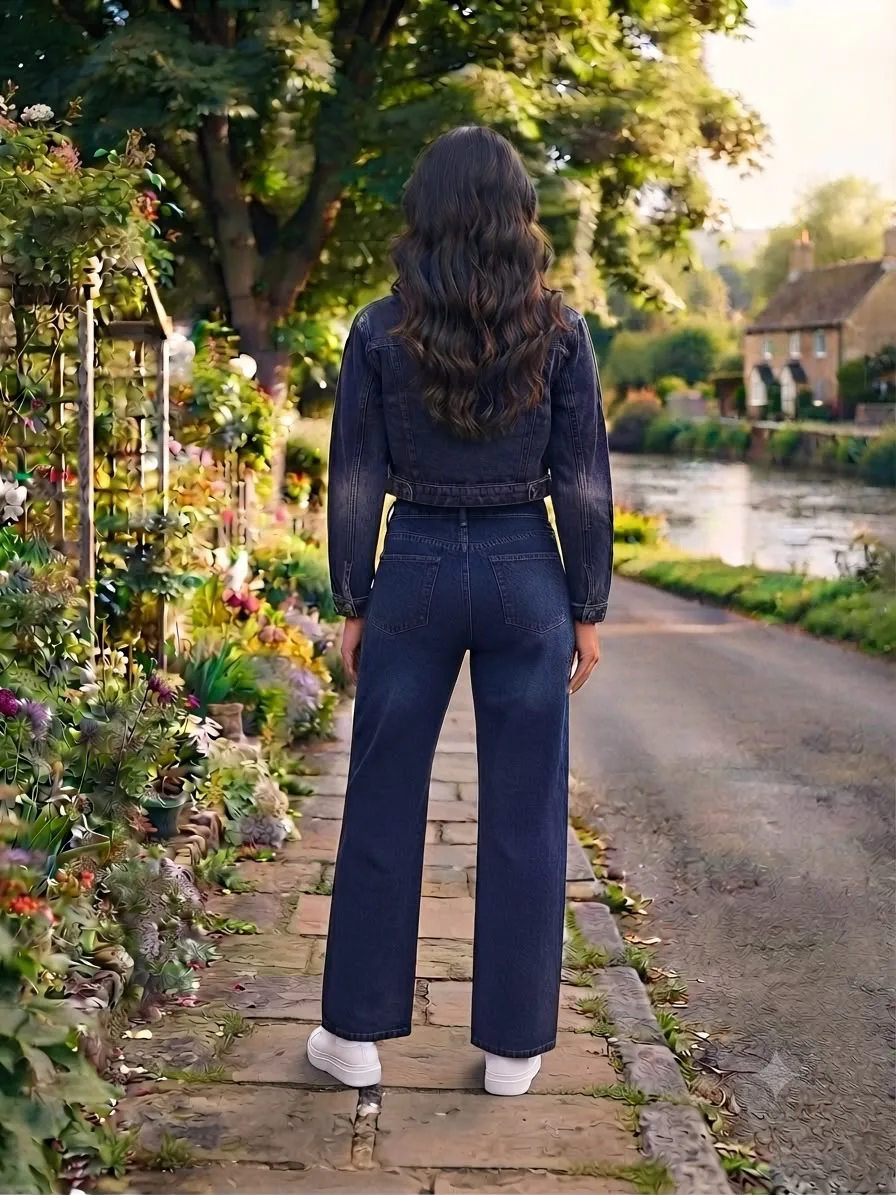 Woman'S High-Waist Straight Fit Jeans