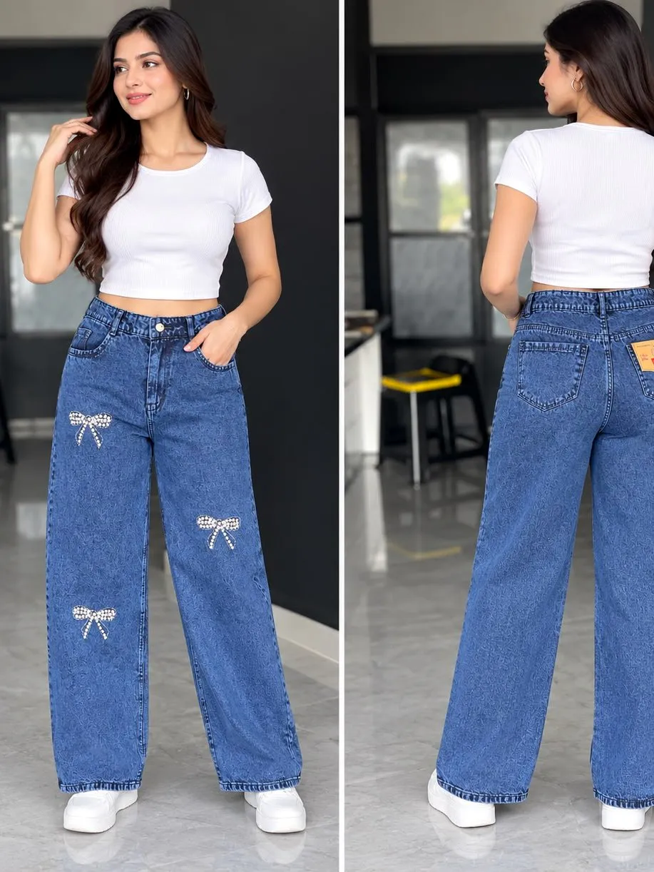 Woman'S High-Waist Straight Fit Jeans