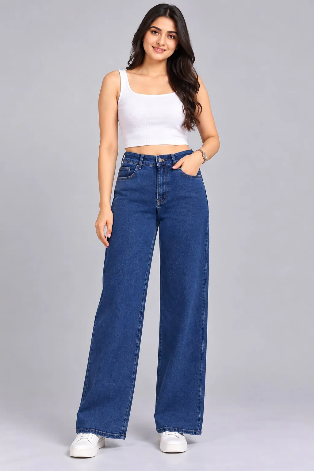 Woman'S High-Waist Straight Fit Jeans