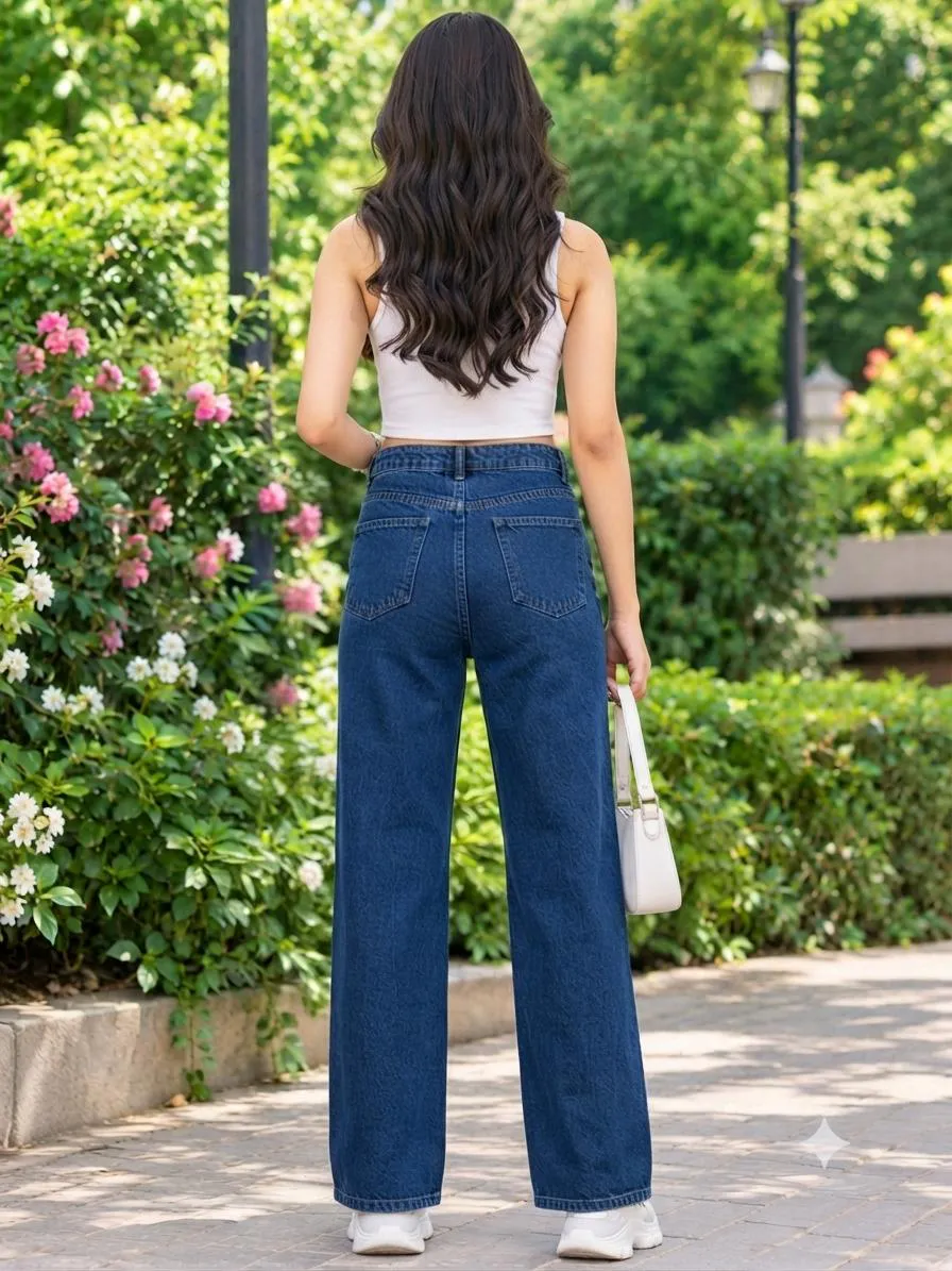 Woman'S High-Waist Straight Fit Jeans