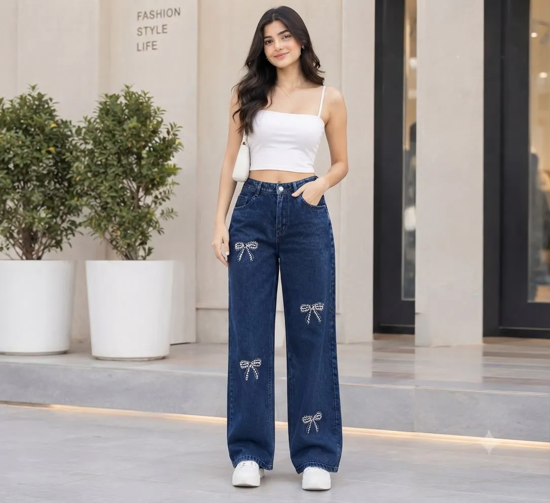 Woman'S High-Waist Straight Fit Jeans