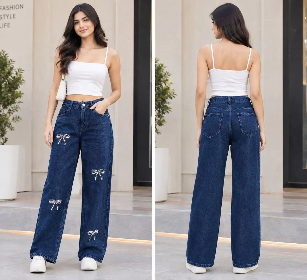 Woman'S High-Waist Straight Fit Jeans