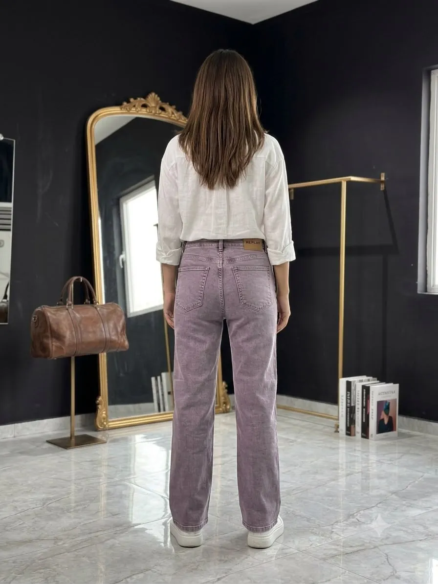 Woman'S High-Waist Straight Fit Jeans