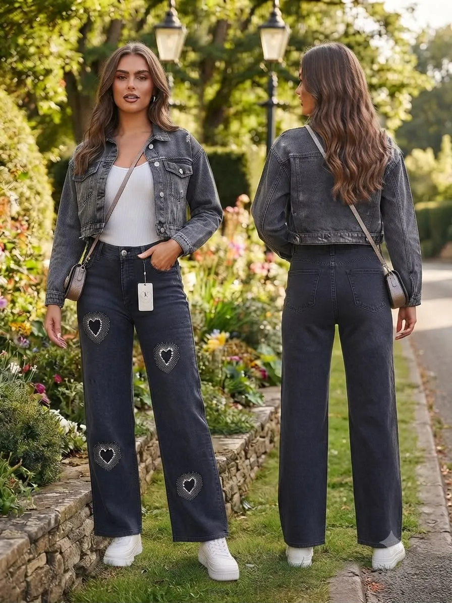 Woman'S High-Waist Straight Fit Jeans