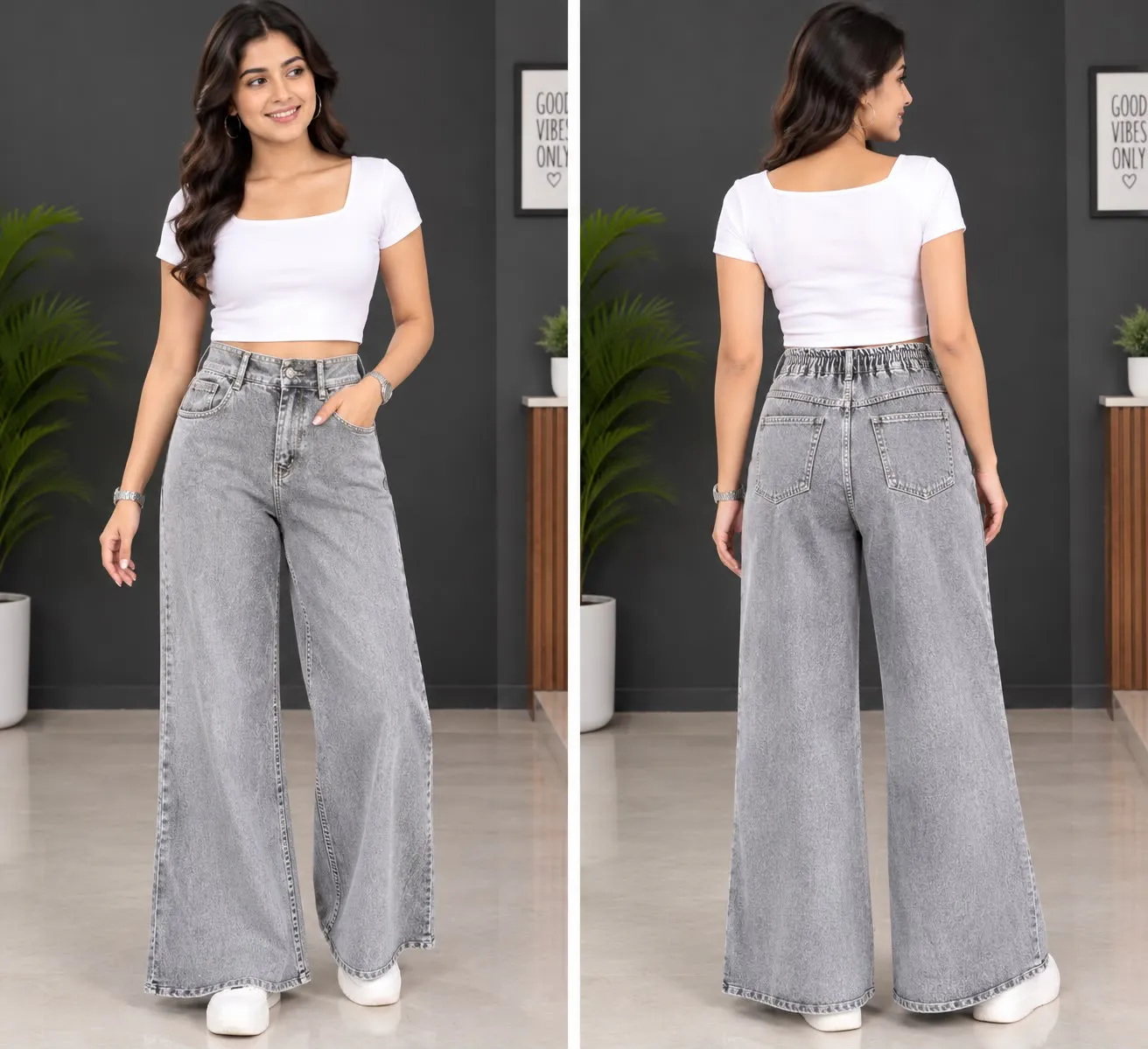 Woman'S High-Waist Straight Fit Jeans