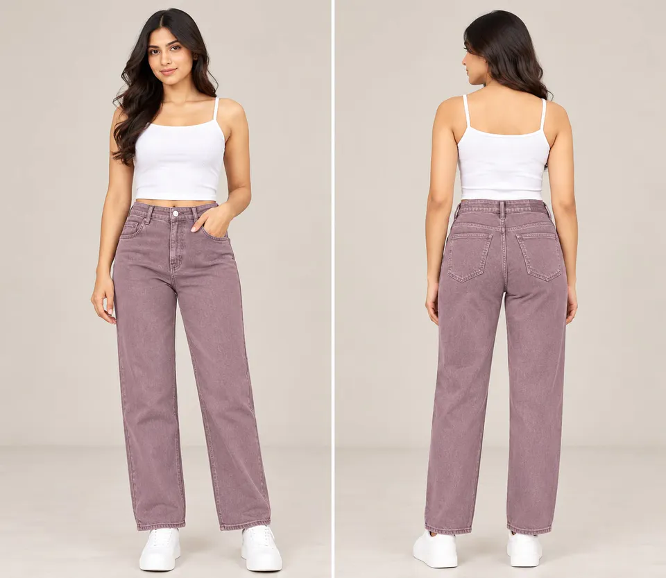 Woman's High-Waist Straight Fit Jeans