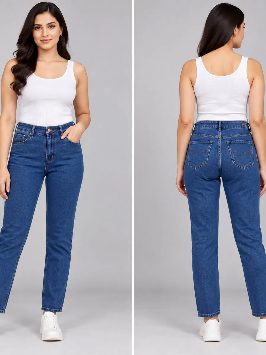 Woman'S High-Waist Straight Fit Jeans