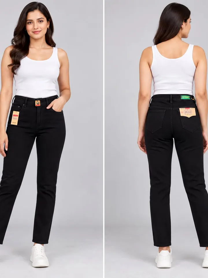 Woman's High-Waist Straight Fit Jeans
