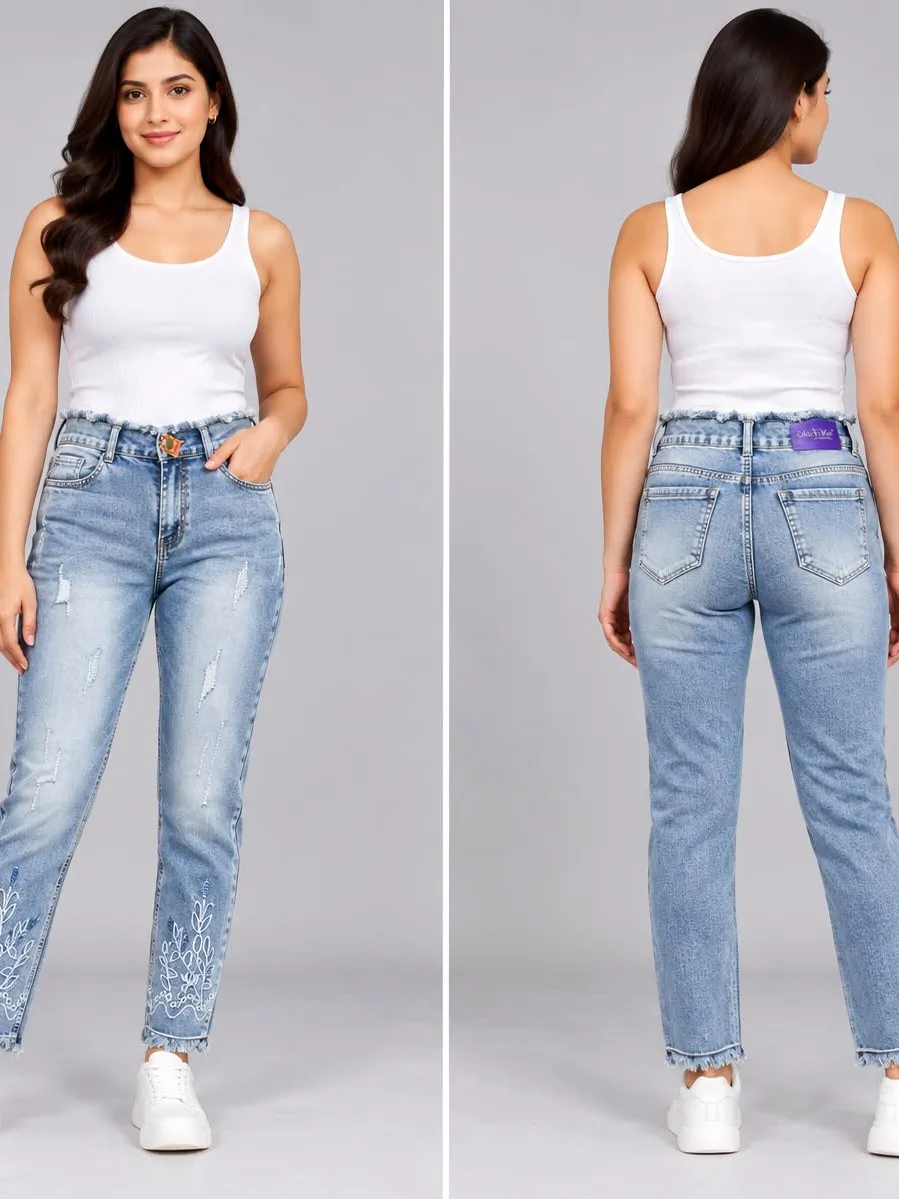 Woman'S High-Waist Straight Fit Jeans