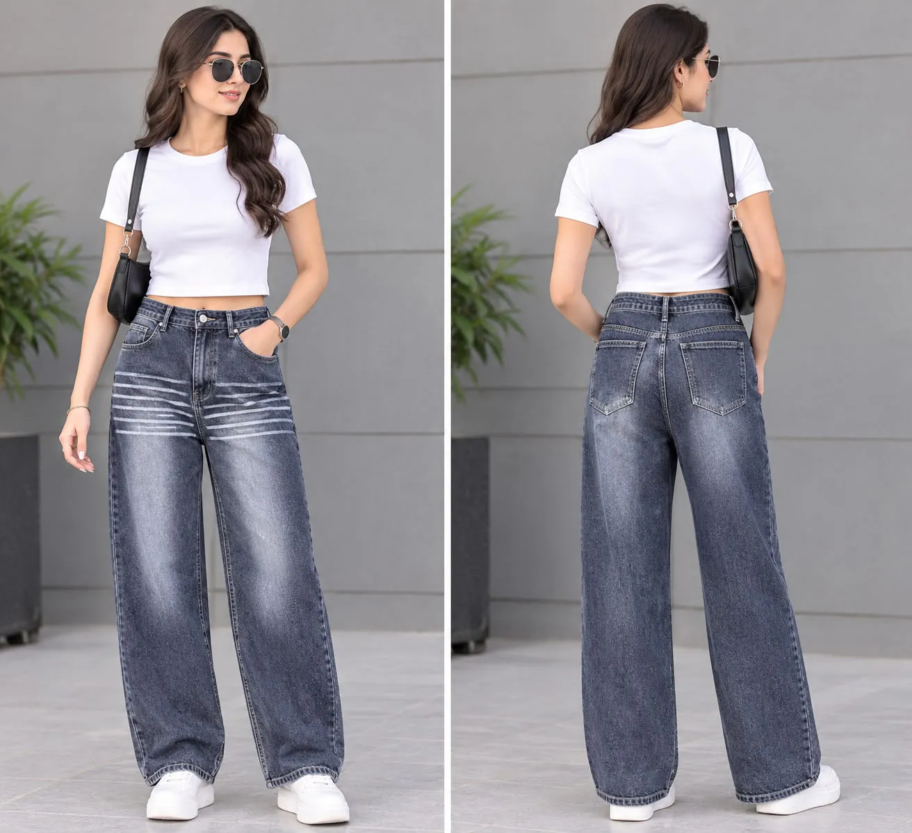 Woman'S High-Waist Straight Fit Jeans